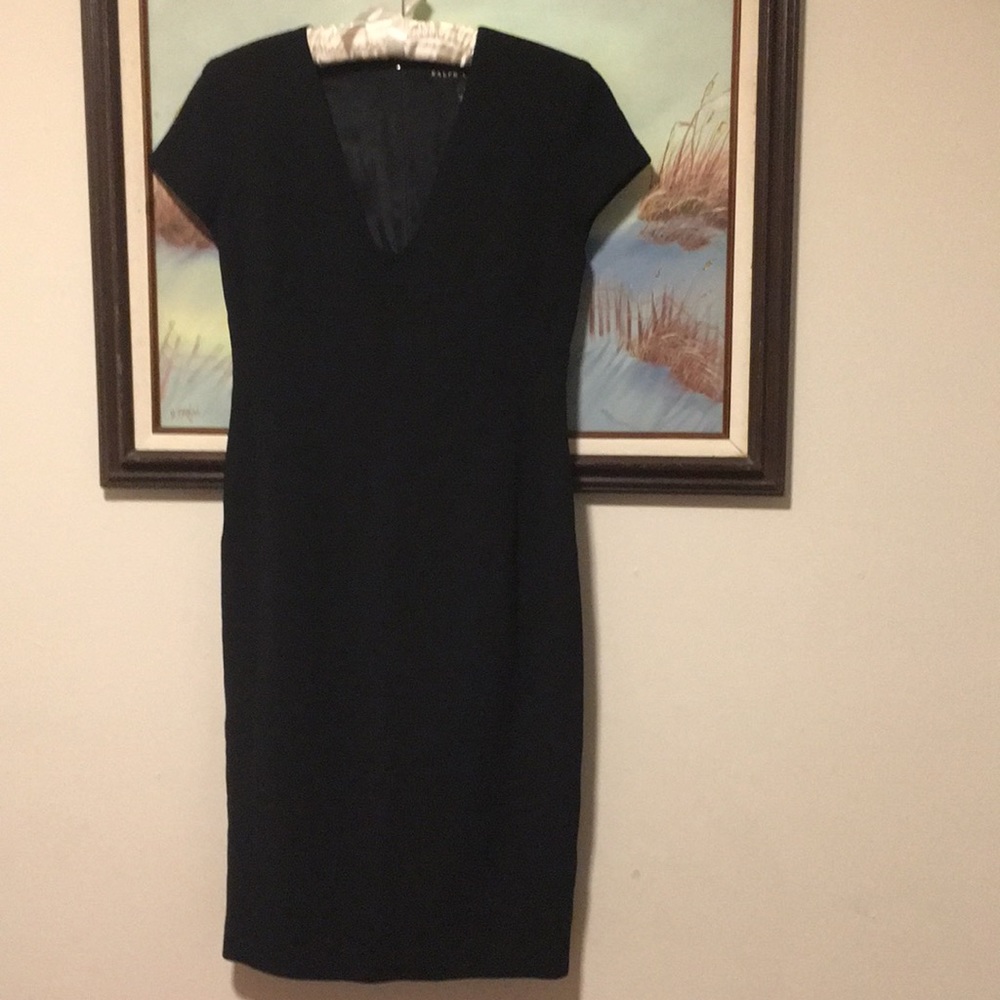 Ralph Lauren Black Wool Dress cap sleeve